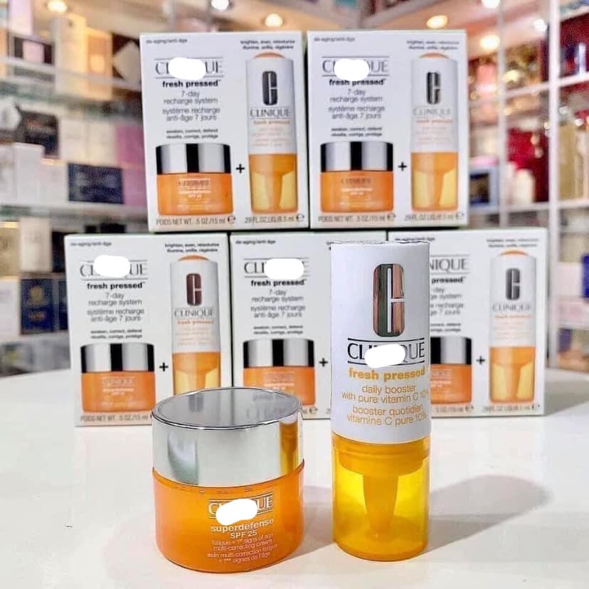 Set Dưỡng Trắng Da Clinique Fresh Pressed 7 Day