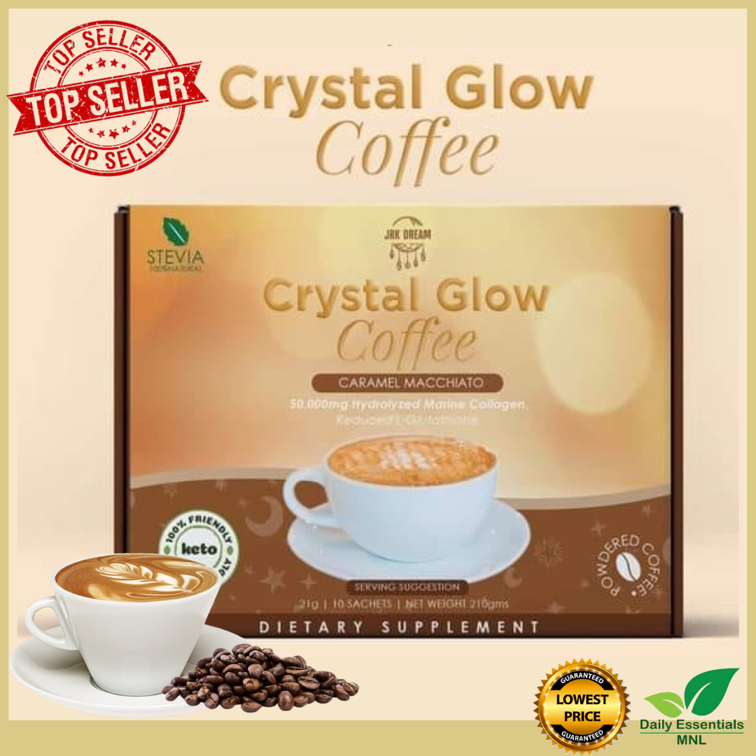 (10 sachet) Authentic Crystal Glow Collagen Drink Coffee Caramel ...