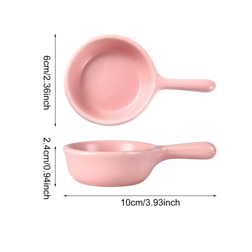 Ceramic Mini sauce plate Dipping Sauce Dish Seasoning plate Salad Dressing Dish hot pot dipping sauce vinegar dish small plate with Handle
