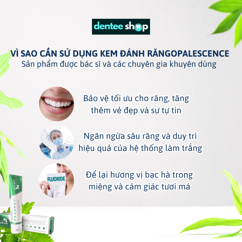 Kem đánh răng Opalescence Whitening Cool Mint cao cấp, làm trắng răng