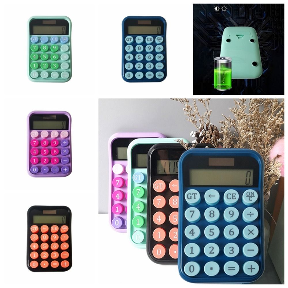 MMLUCK Mechanical Keyboard Candy Colour Silent Calculator Dual Power Supply 10-digit Accounting Learning Calculator Stationery Office Supplies Kawaii Mechanical Keyboard Calculator Do Office Work