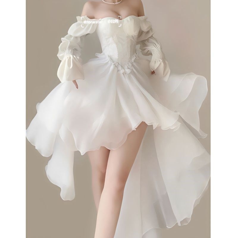WGB Đầm Công Chúa Trễ Vai Phong Cách Retro Pháp Thời Trang Mùa Hè 2023 Mới,đầm maxi,đầm dự tiệc,đầm dự tiệc sang trọng,quây váy,đầm công chúa