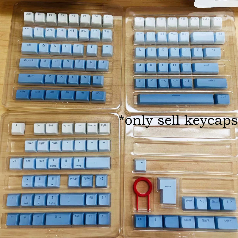 ZIFRIEND 132 phím Gradient Keycap PBT Màu hồng xanh lam cho bàn phím cơ
