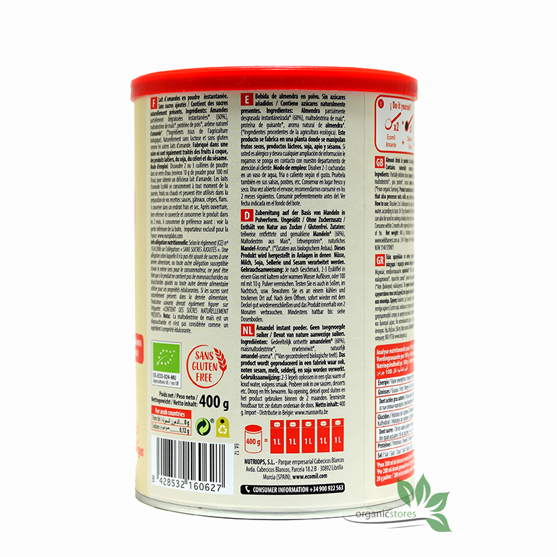 Organic almond powder sugar 400g-ECOMIL