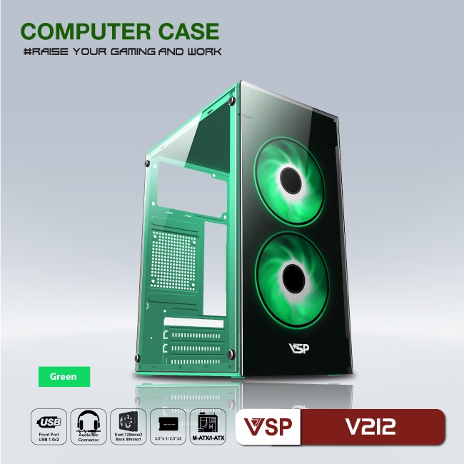 Case văn phòng - gaming VSP V212 (4 màu sắc)