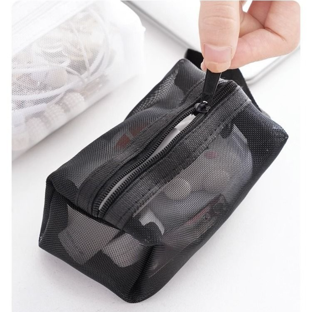 Mesh Storage Bag Portable Cosmetic Bag Key Organizer Bag Mesh Pouch