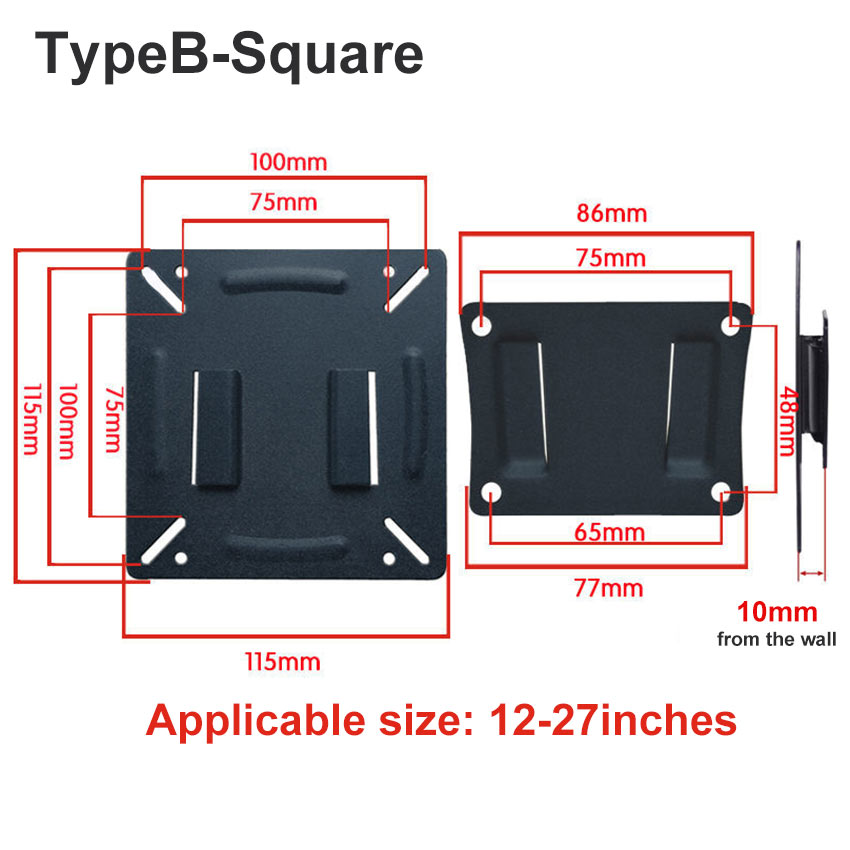 1232 Inch 10cm TV Mount WallMounted Snap Fastener Flat Panel Bracket