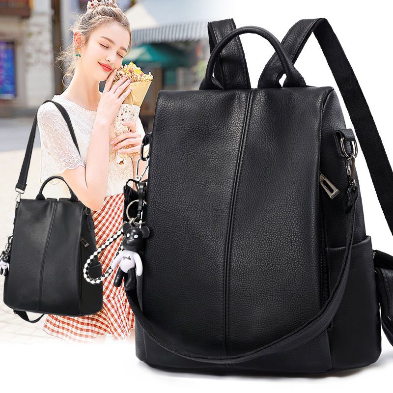 Women Girls PU Leather Backpack Rivet Woven Small Bag Zipper Multi Pockets Travel Bag Gray/Gold/Black Mochila New Fashion