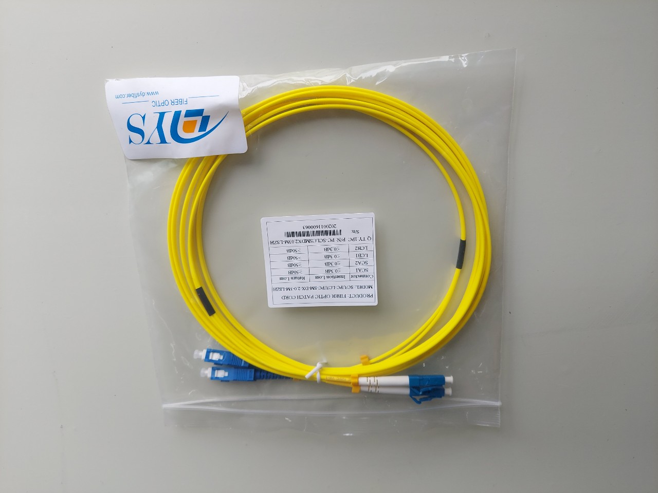 Dây nhảy quang SC-LC Singlemode Duplex 3M