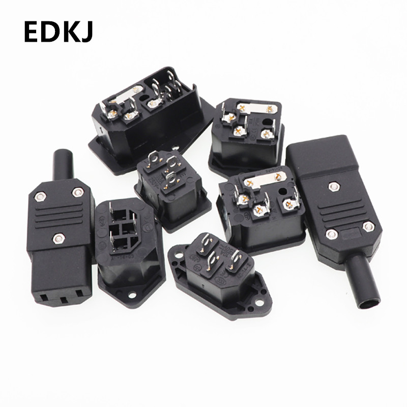 【TopazTrove】1pcs Three core power cord plug socket male / female ac-01 ...