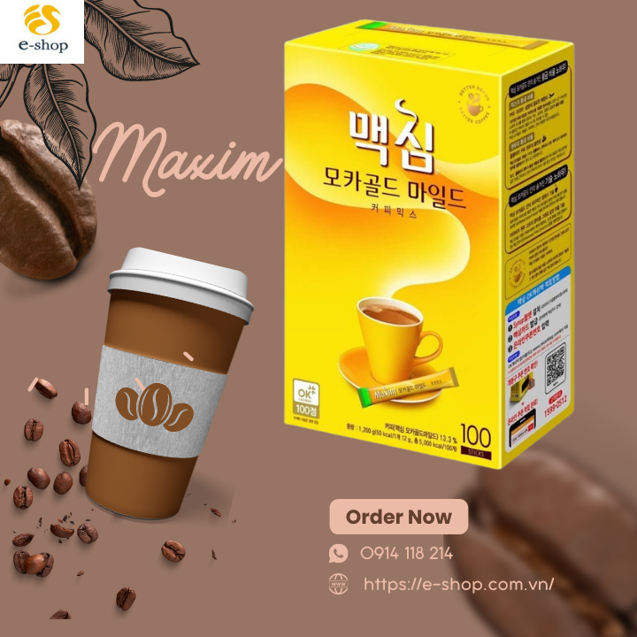 Cà phê Maxim Gold Hàn Quốc 1,2kg 100 gói
