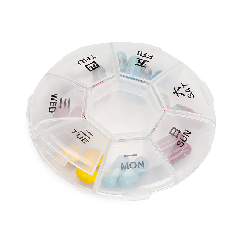 7 Grid Portable Weekly Pill Box Storage Box Container Mini Medicine Organizer Tablet Dispenser Dividers