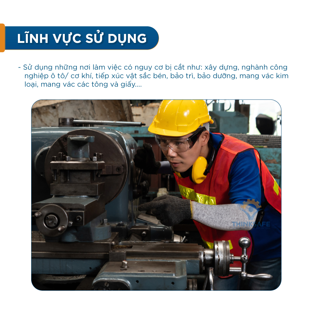 Ống tay chống cắt Deltaplus Econocut5M - Găng tay chống cắt khỏi những vật sắc nhọn như tôn kính - Bảo hộ Thinksafe