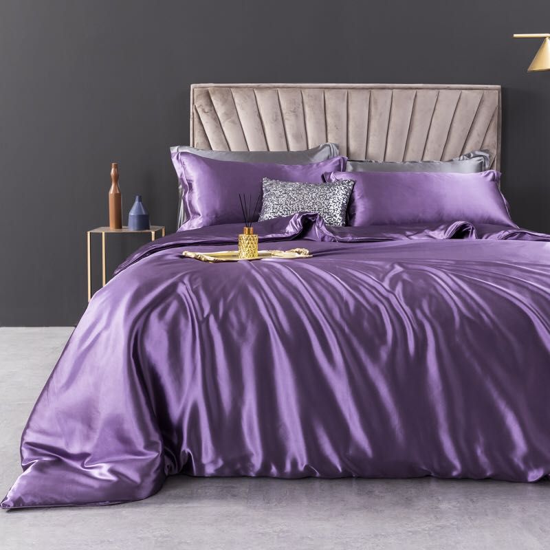 Bộ Chăn Ga Gối Phi Lụa Vỏ Chăn 180x200cm