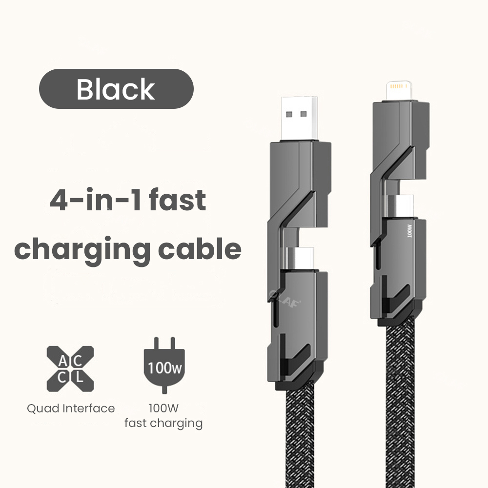 Elough 4 in 1 100w cable usb type c to type c/lightning cable for iphone 14 13 pro realme xiaomi pd fast charging usb c cable