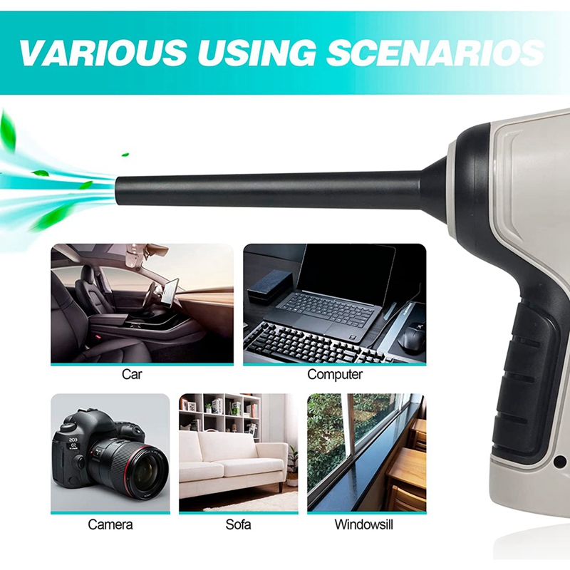 Compressed Air Duster Keyboard Cleaner 3-In-1 Mini Vacuum Reusable Rechargeable Cordless Dust Blower Cleaner