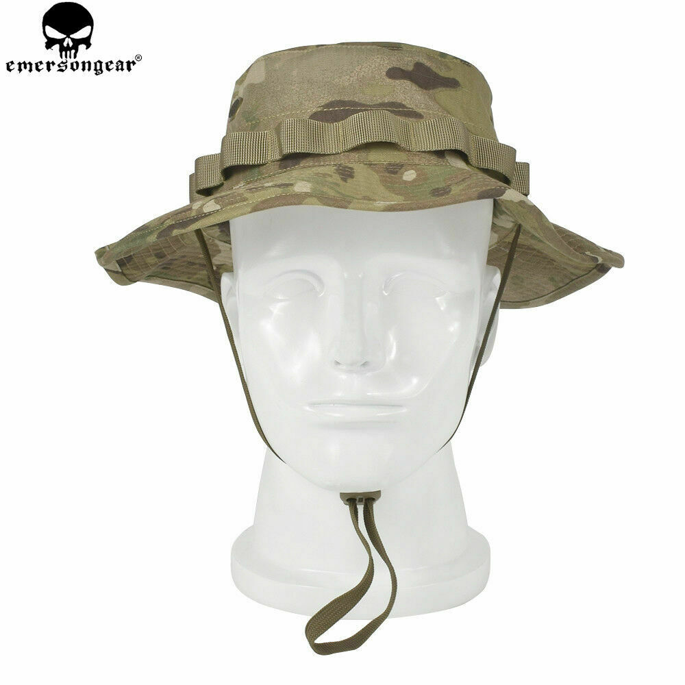 EmersonGear Tactical Camouflage Boney Round Wide Brim Hat Outdoor Camping  Sport Fishing Sun Hat