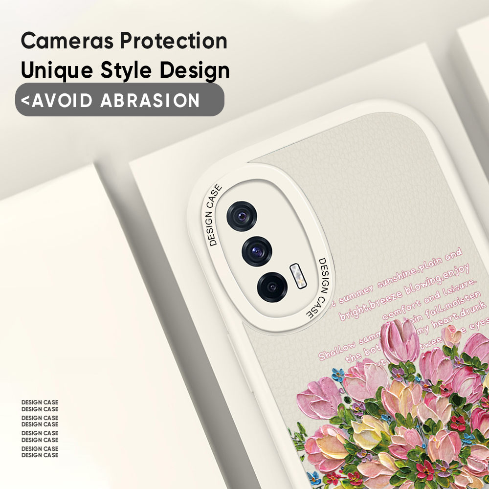 Jizetin Leather Case For iPhone 14 Plus iPhone 14 iPhone 14 Pro iPhone 14 Pro Max Slim Cartoon Flowers Leather Back Casing PU Leather Cover Phone Case