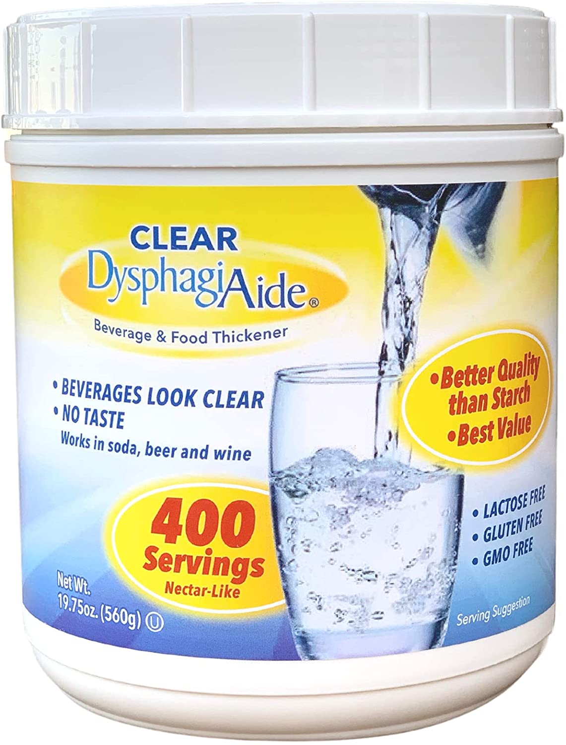 Clear DysphagiAide Thickener Powder Instant Thickener for Liquids and