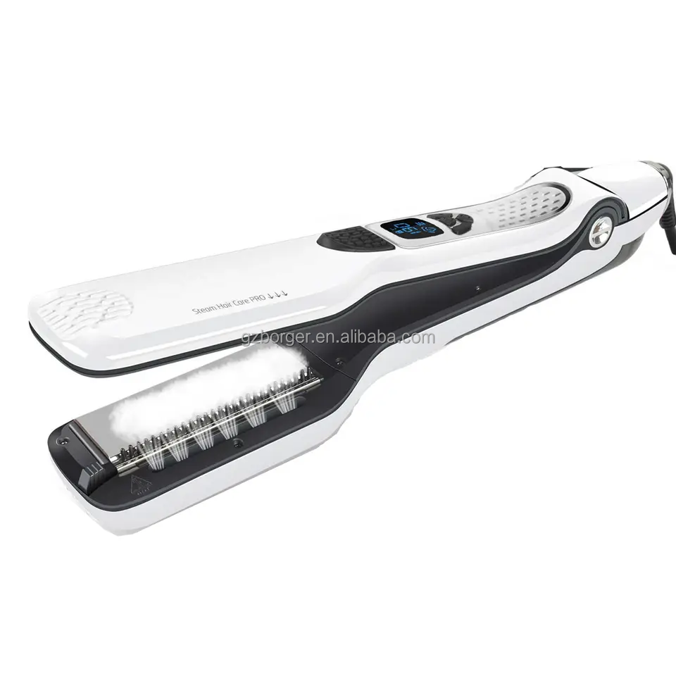 Professional Curling Iron Hair Straightener With Water Tank Steam Pod Hair Straightener Flat Irons Titanium Hair Straightener