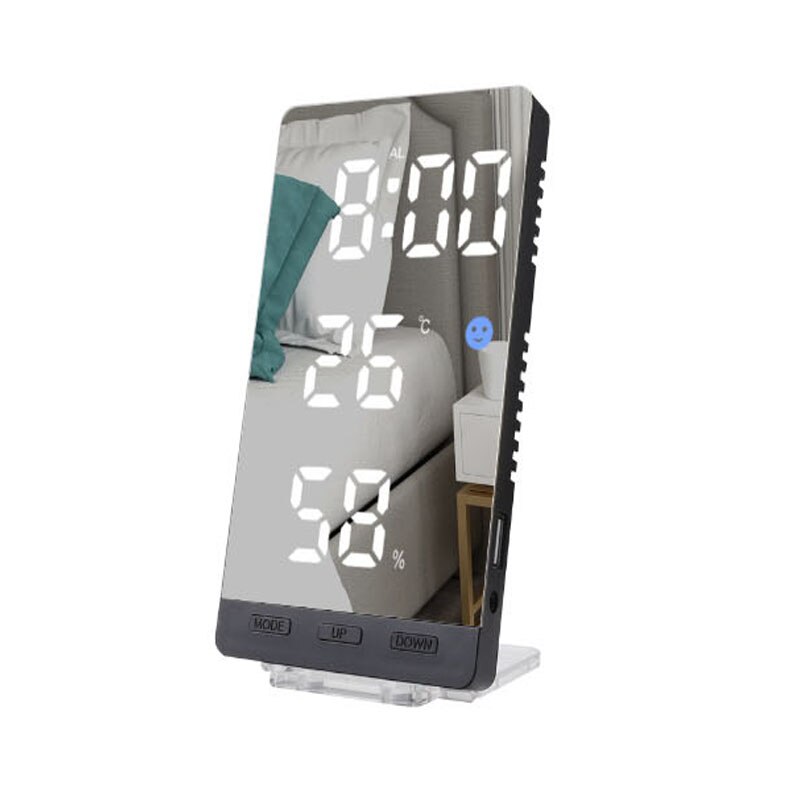 Digital Alarm Clock Led Clock With Temperature Humidity Desk Clocks For Office,Wall Clock,Bedside Clock With USB Charger