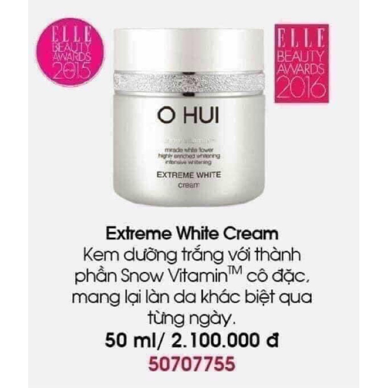 Kem dưỡng trắng da OHUI Extreme White