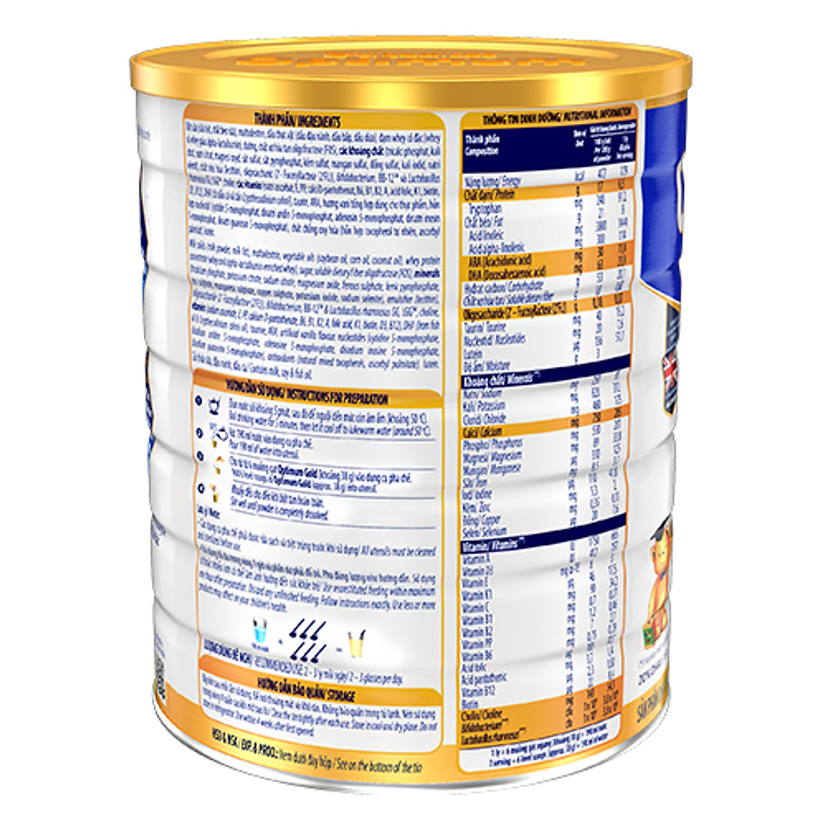 Sữa bột Optimum Gold 3 lon 1500g