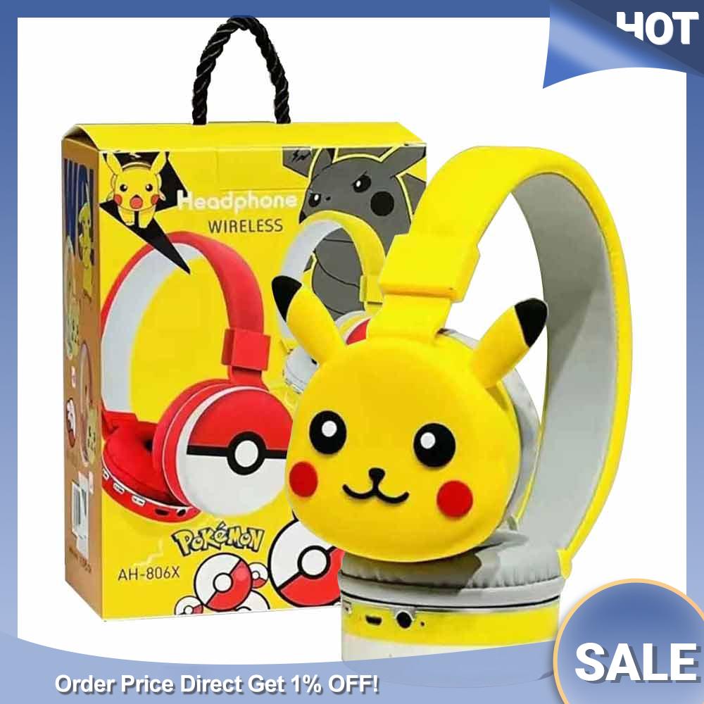 The Pikachu Gaming Headsets Bluetooth Headphone Wireless Headset Stereo Earphone Mic