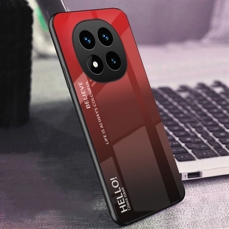 Phone case Xiaomi Poco X7 Pro Gradient Mirror Tempered Glass Protector Hard Back Cover Poco X7 Case.