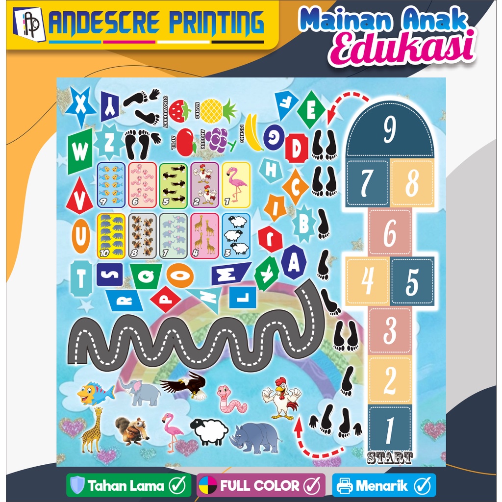 Sensory Play Path / Playmat + Engklek / Roadmap Penunjang Motorik Anak ...