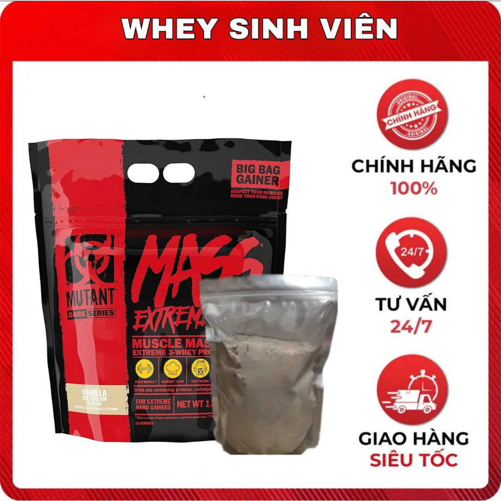 Túi dùng thử sữa tăng cân nhanh tăng cơ mutant mass xtreme 2500 - 1kg