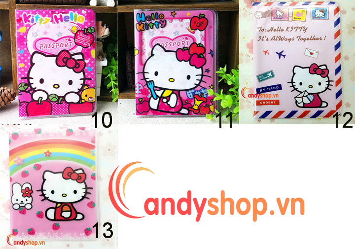 Vỏ bọc hộ chiếu - passport Plastis dẻo Hello Kitty