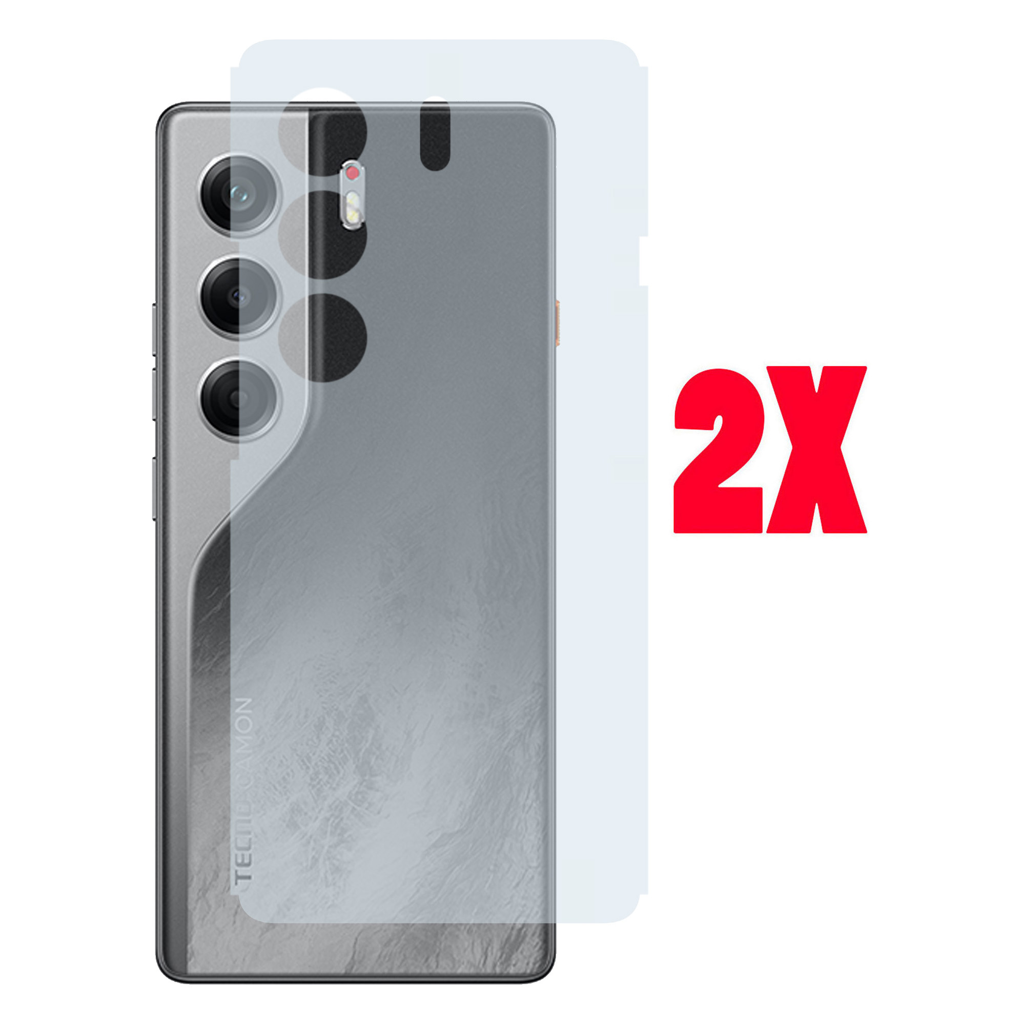 Tecno Camon 40 Pro Back Matte Finish Protector Carbon Fiber Soft Skin Sheet For Camon 40 Pro - 2Pcs. 