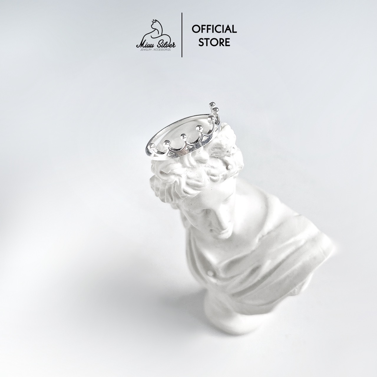 Nhẫn bạc 925 Miuu Silver vương miện đính đá