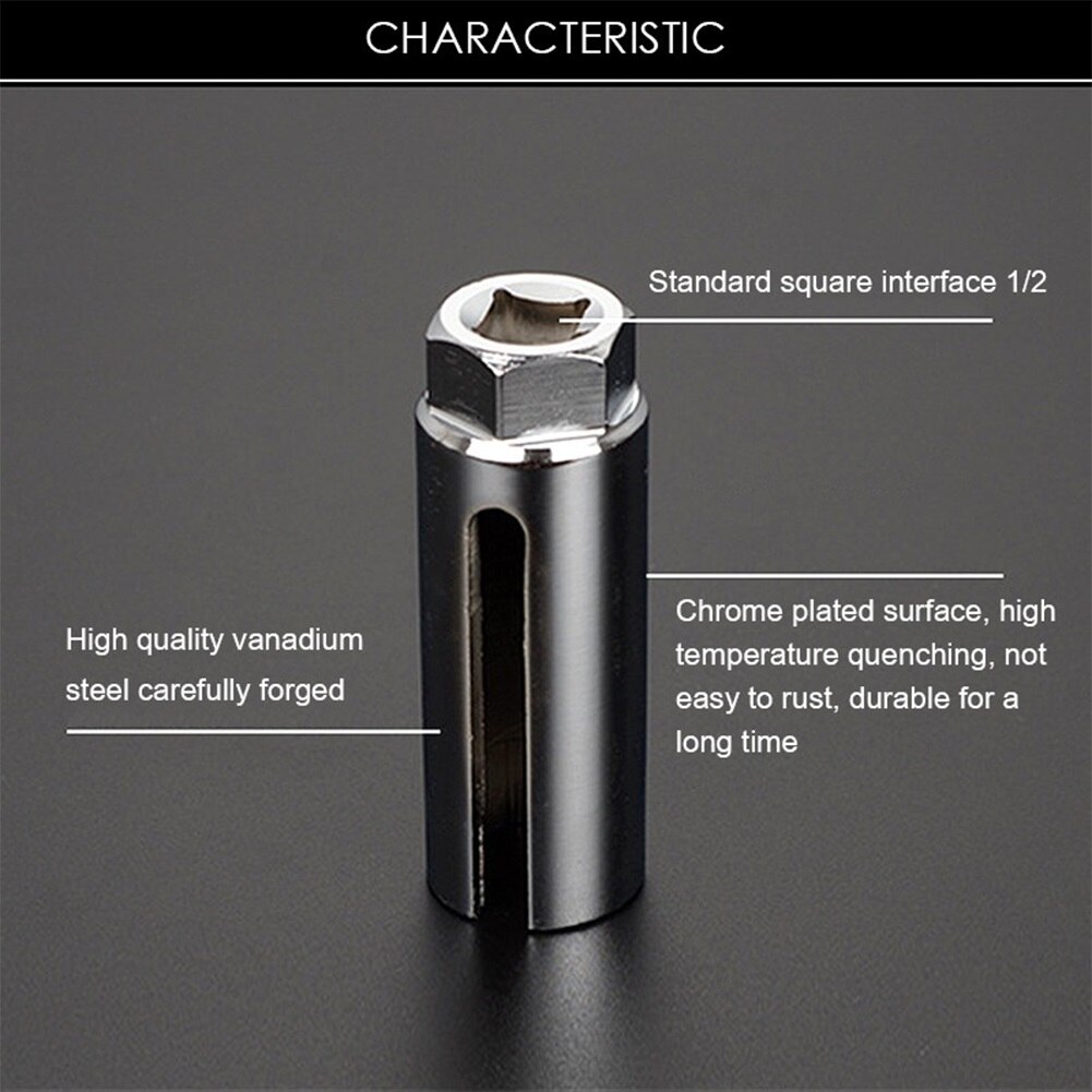 Big Opening Big Opening Car Lambda Oxygen Sensor Socket 22Mm 1/2 Inch Oxygen Sensor Sleeve Wrench Remover Auto Car Repairing Installation Accessories Oxygen Sensor Removers