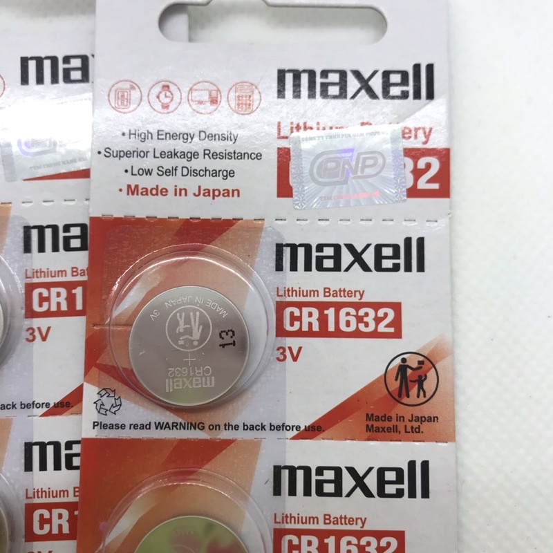 Pin chính hãng Maxell CR1632 Lithium 3V - Made In Japan dành cho đồng hồ, máy tính, smartkey, thiết bị điện tử...