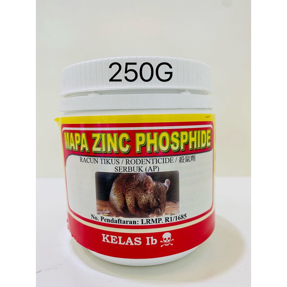 Mapa Zinc Phosphide 80 Racun Tikus Serbuk Hitam Lazada