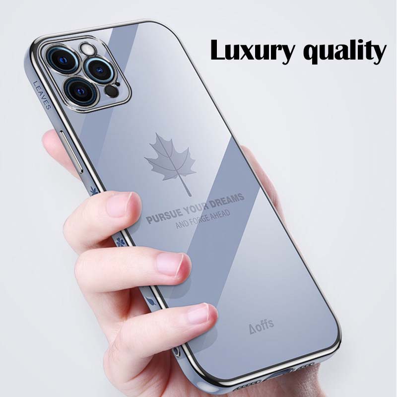 Phone case For Motorola G64 Back cover Shining Maple Leaf Design soft plating Back cover Motorola Moto G64 case. 