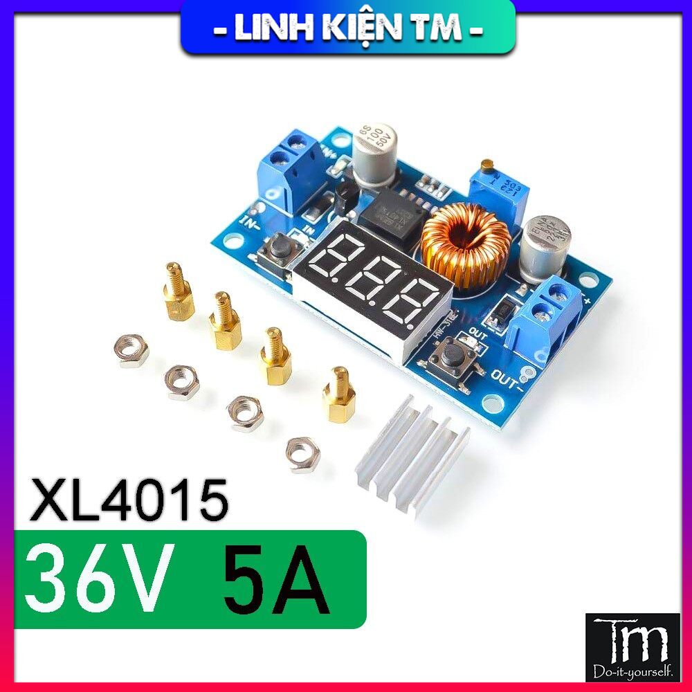Mạch hạ áp buck xl4015 - 5a - 75w có hiển thị