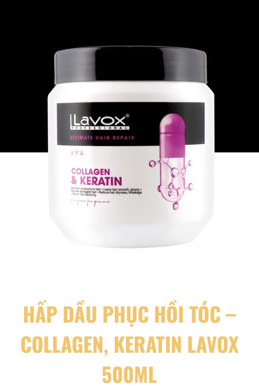 HẤP DẦU PHỤC HỒI TÓC COLLAGEN & KERATIN LAVOX 500ML ( HÀNG CHÍNH HÃNG )