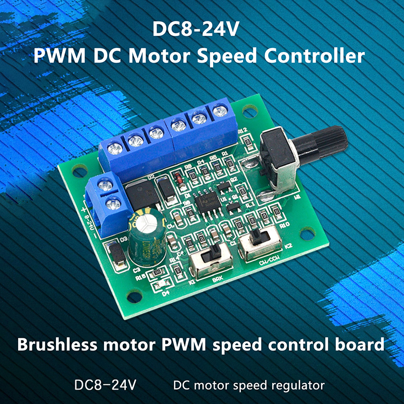 DC8V-24V Brushless DC Motor Driver Controller Board PWM Fan Motor Speed Governor. 