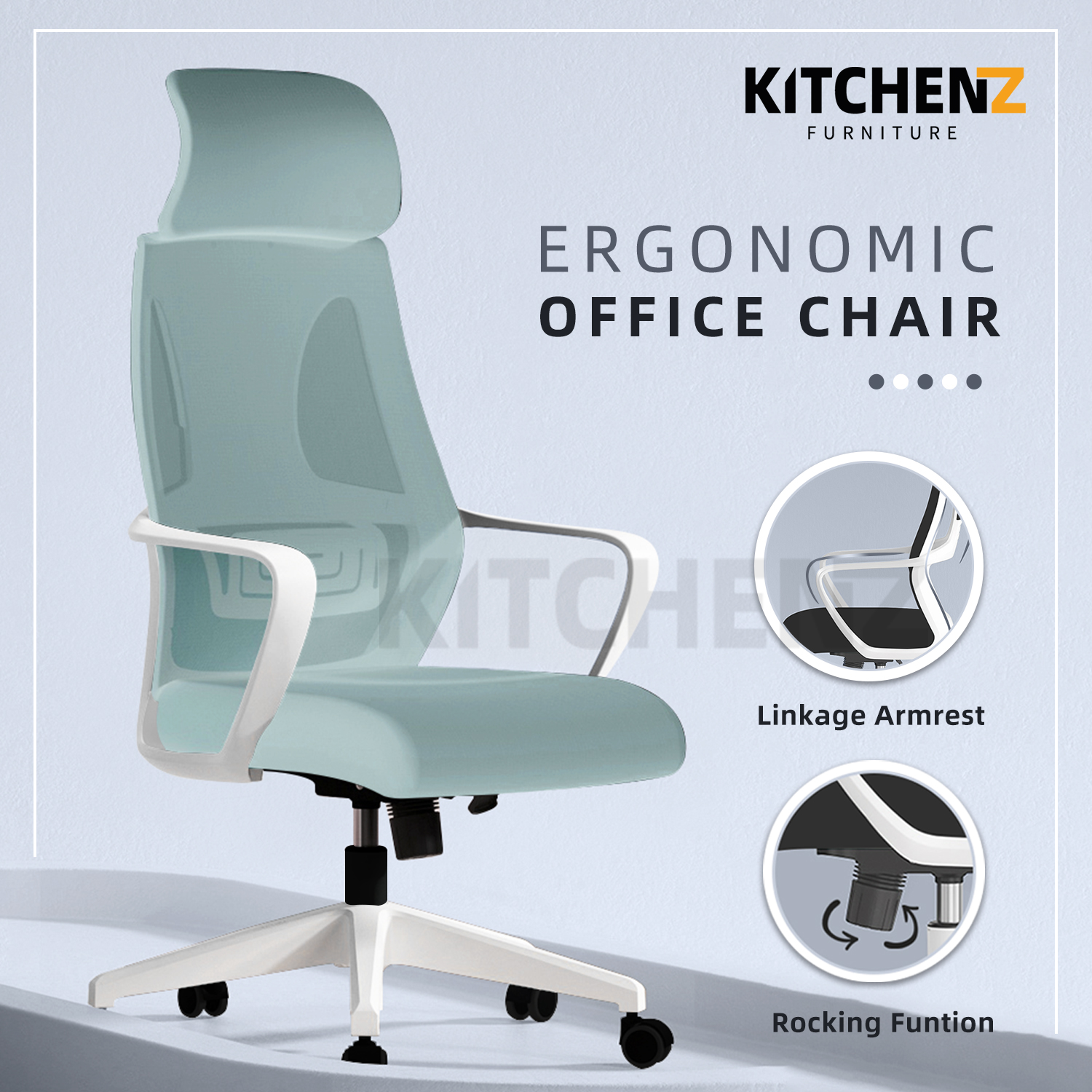 (Self-assembly)  HOMEZ High Back Mesh Office Chair with Ergonomic Design - HMZ-OC-HB 112509