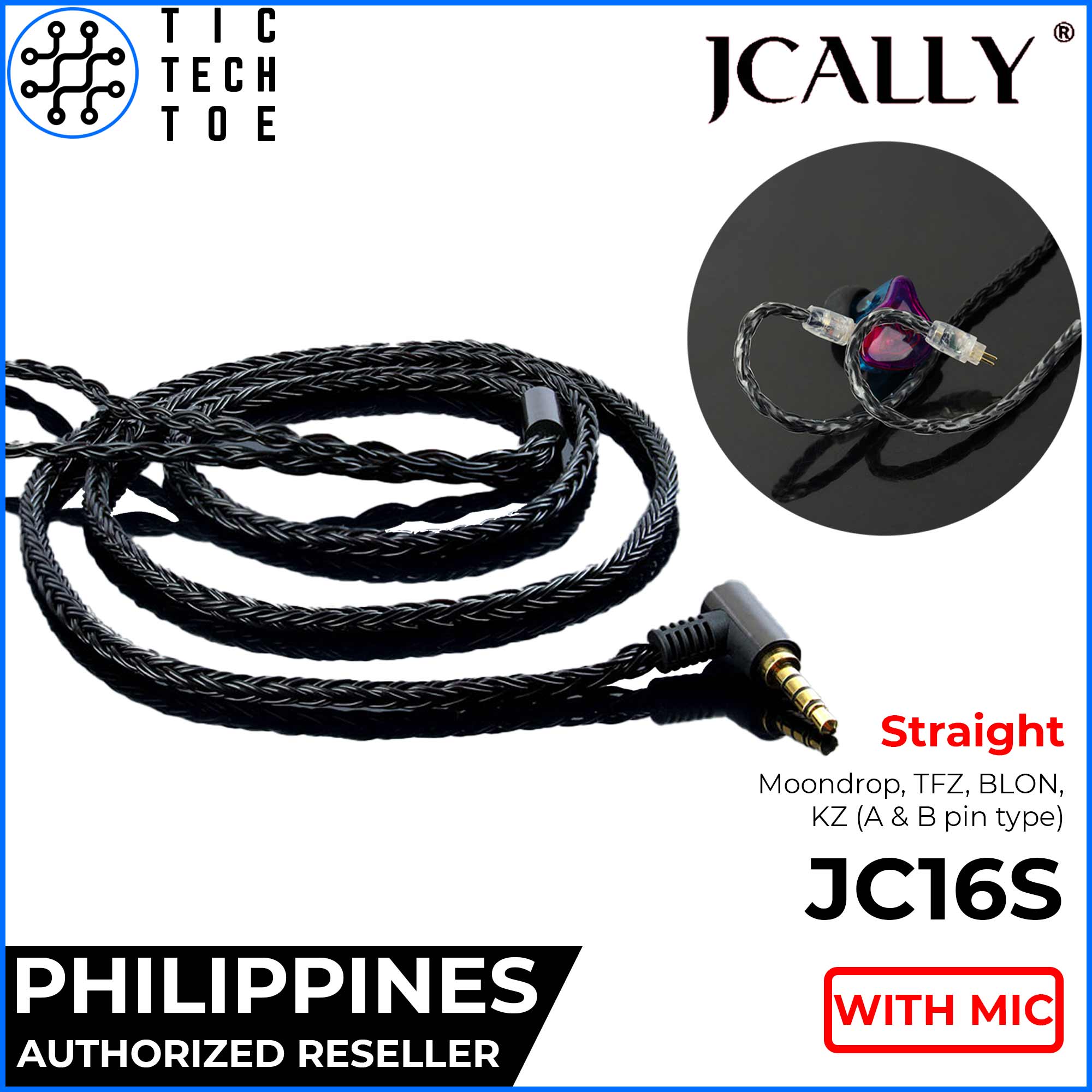 JCALLY JC16S 16-Core Braided Upgrade Cable with Mic | Lazada PH