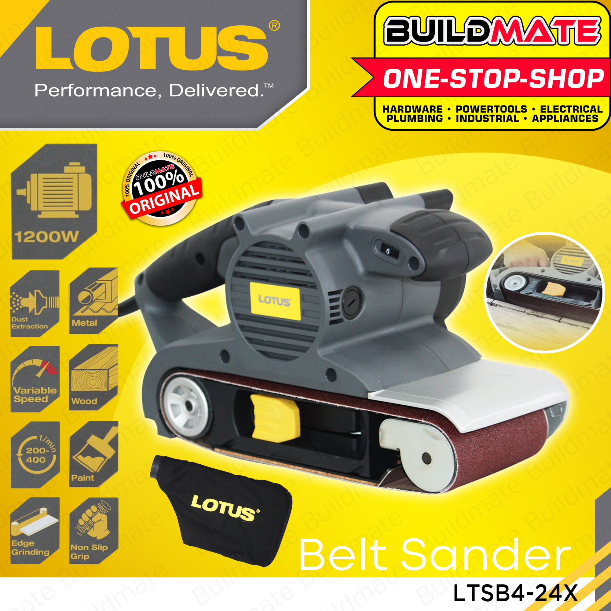 LOTUS Power Belt Sander 1200W LTSB424X BUILDMATE Lazada PH