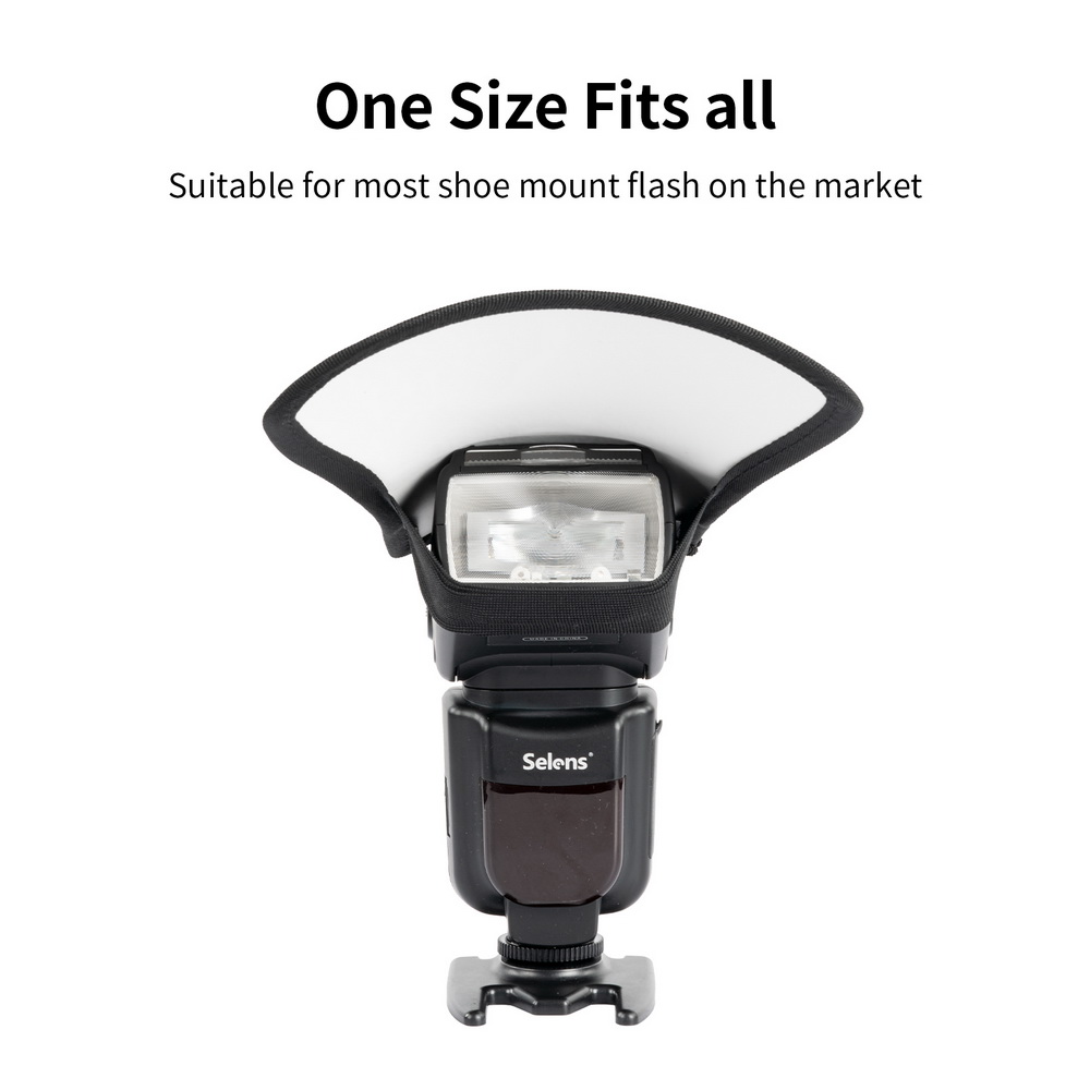 Selens Bộ Khuếch Tán Đèn Flash 2 Trong 1 Bộ Khuếch Tán Đèn Flash Bộ Khuếch Tán Hình Chữ Nhật Hộp Mềm Bát Giác Hai Mặt Có Thể Gập Lại Cho Đèn Tốc Độ