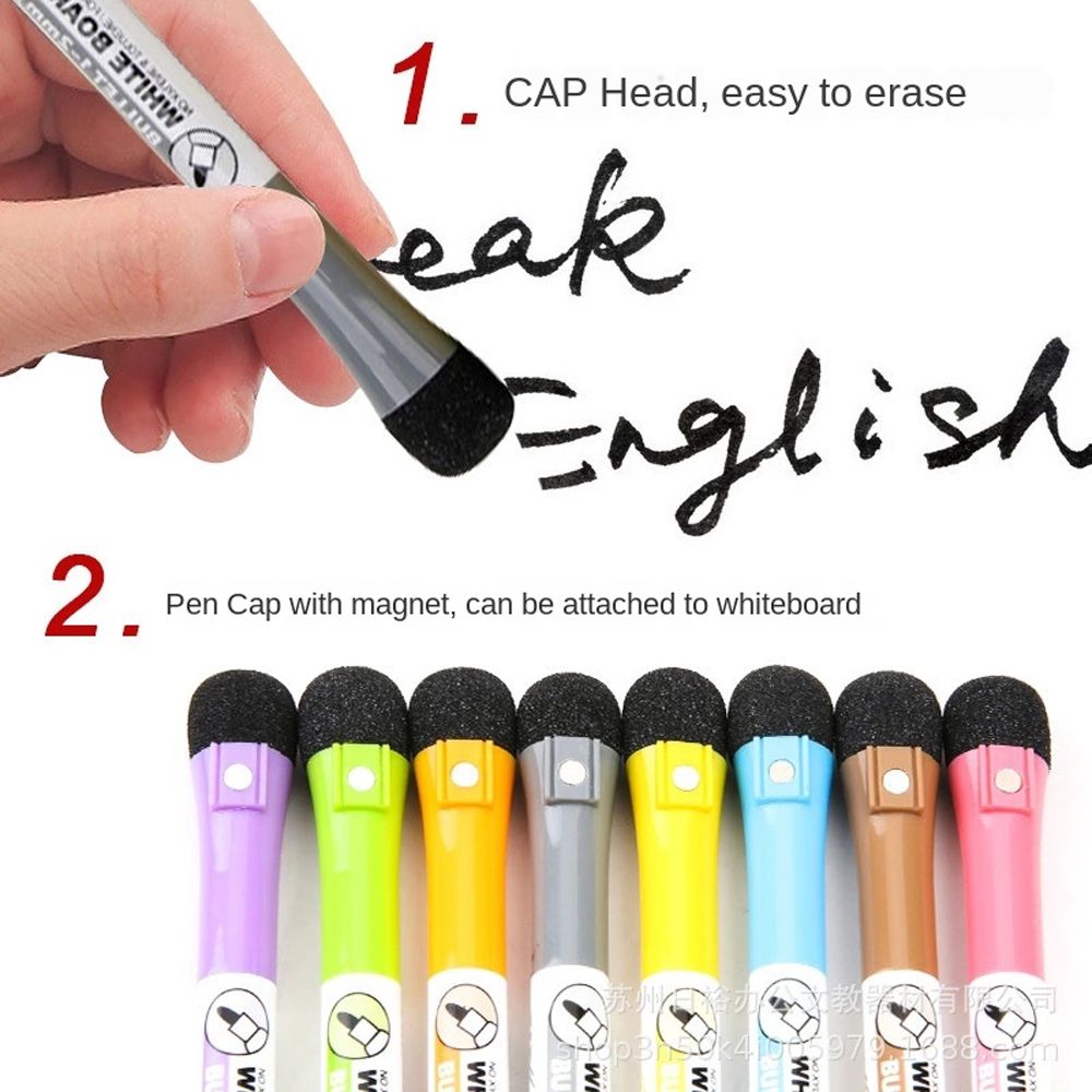 8 Colors 1PC Safe ink Erasable Board Markers Magnetic Graffiti Pen Children's Drawing Pen Markers Whiteboard Pens. 