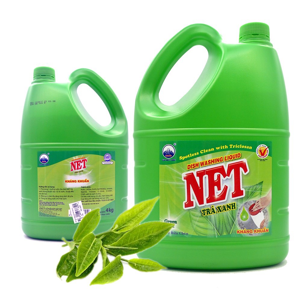 Can Nước Rửa Chén Net 3.6kg Trà xanh& Gừng / Chanh