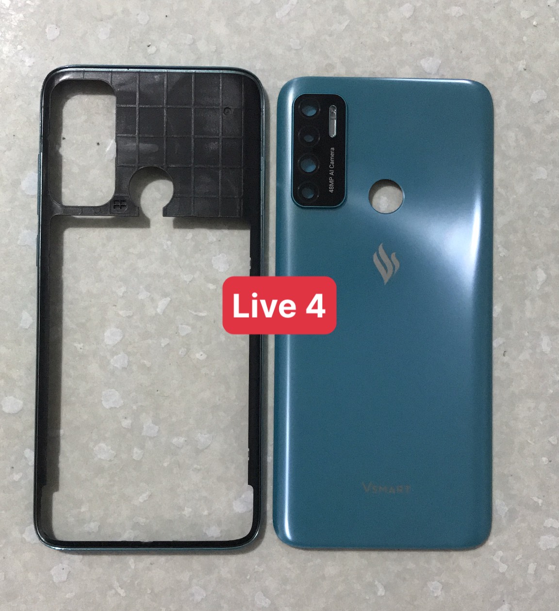 Lưng viền máy vsmart Live 4 ( có kính camera và phím)