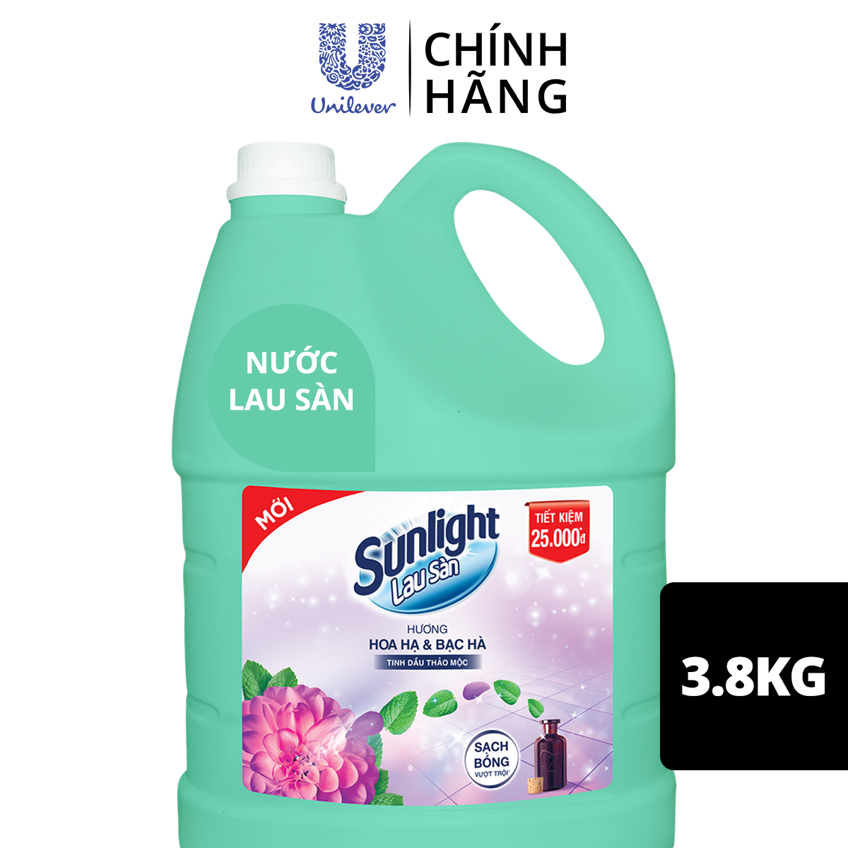 Can nước lau sàn Sunlight 3.8kg Hồng/ Xanh /Trắng