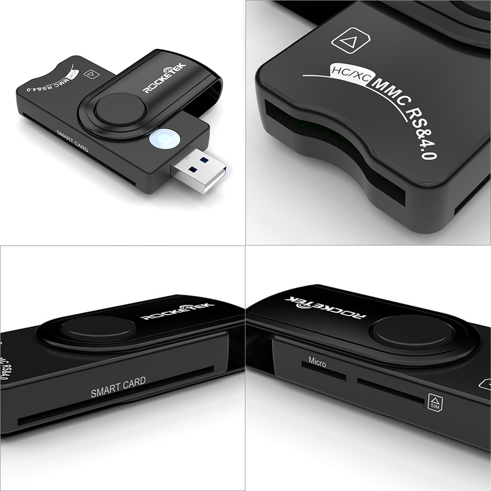 Smart External Card Reader USB 2.0 SIM Card TF Smart Memory Card Reader Adapter Flash Drive Cardreader Adapter for Computer